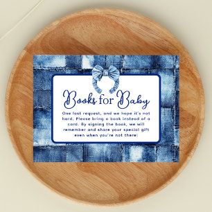 Modern Blue Jean Baby Denim Themed Book Request Enclosure Card