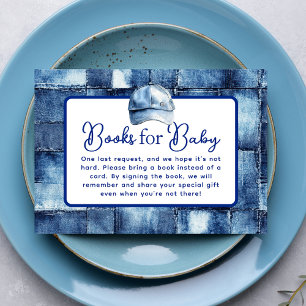 Modern Blue Jean Baby Denim Themed Book Request Enclosure Card