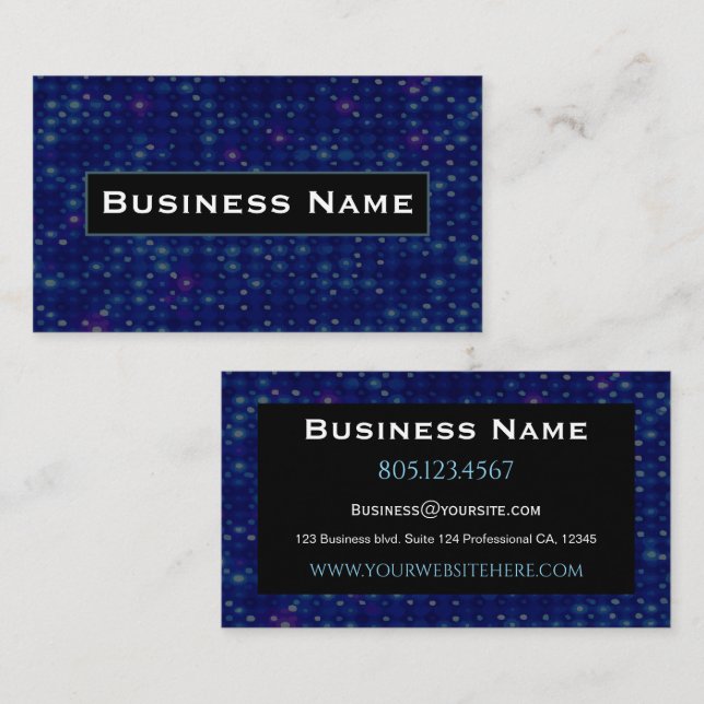 Modern Blue LED Lights Business Card (Front/Back)