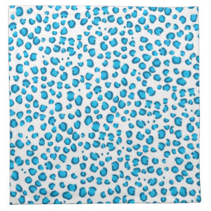 Modern Blue Leopard Pattern Animal Print Napkin