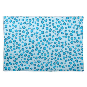 Modern Blue Leopard Pattern Animal Print Placemat