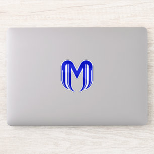 Modern Blue Letter M Minimal