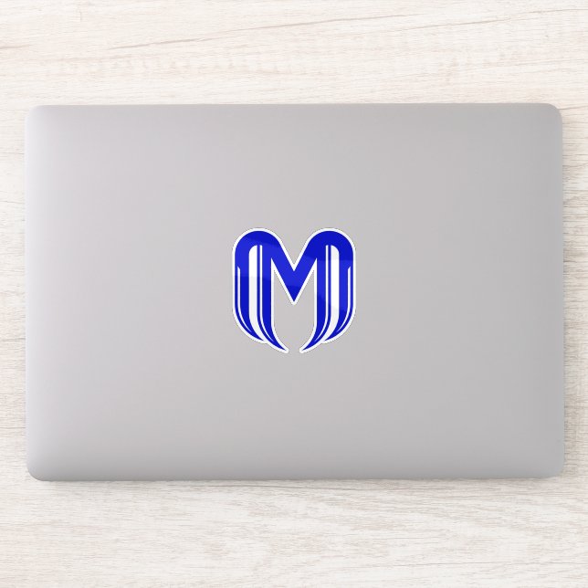 Modern Blue Letter M Minimal  (Computer)