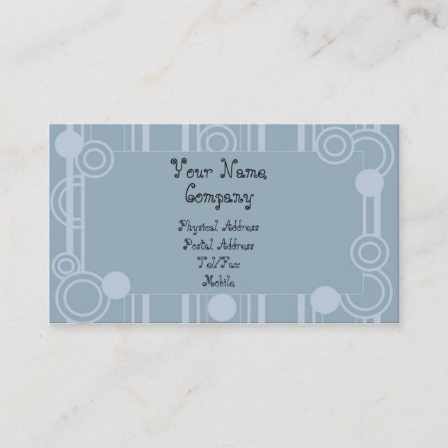 Modern Blue & Light Blue Circles & Strips Business Card (Front)