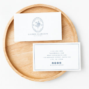 Modern Blue Logo Interior Designer SM icons Business Card