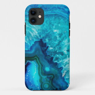 Modern Blue Marble Agate iPhone 11 Case