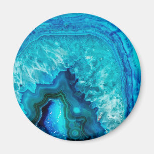 Modern Blue Marble Agate Magnet
