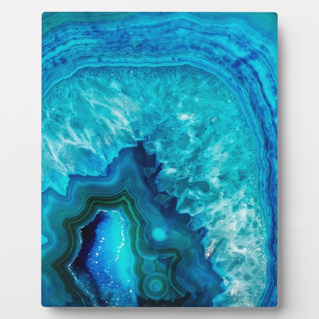 Modern Blue Marble Agate Plaque (Front)