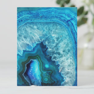 Modern Blue Marble Agate Postcard