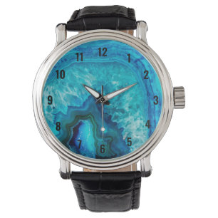 Modern Blue Marble Agate Watch