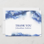 Modern Blue Marble Ocean Ombre Bar Mitzvah Thank You Card<br><div class="desc">Simple and elegant, these personalised thank you cards are the perfect way to send your heartfelt thanks to friends and family for attending your son's bat mitzvah or your daughter's bat mitzvah. The design features a modern blue ocean marble ombre design on the front with the Star of David and...</div>