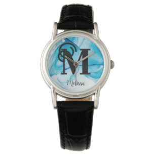 Modern Blue Marbled Watch