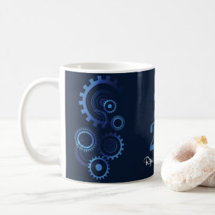 Modern Blue Mechanical Engineer Graduation Party Coffee Mug