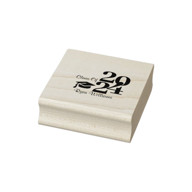 Modern Blue Mechanical Engineer Graduation Party Rubber Stamp (Stamp)