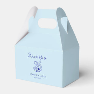 Modern Blue Mediterranean Shell Wedding  Favour Box