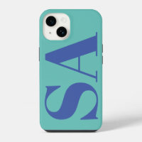 Modern blue minimal monogram
