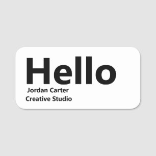 Modern Blue Minimal Stylish Professional Design Name Tag