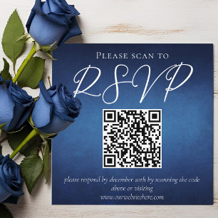 Modern Blue Minimalist Waterfront Wedding RSVP Enclosure Card