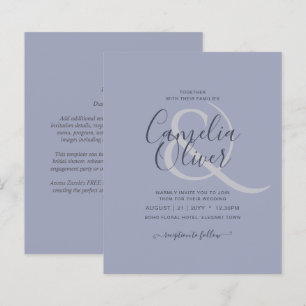 Modern Blue Monochrome Text only Wedding