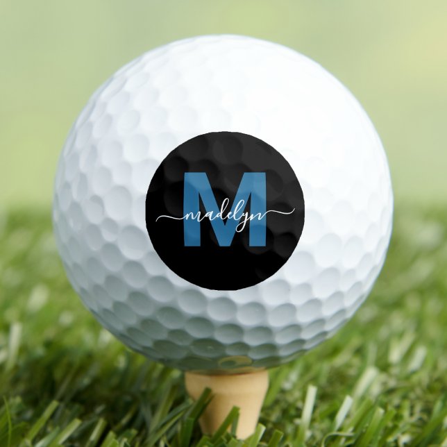 Modern Blue Monogram Name Initials Personalised Golf Balls (Modern Blue Monogram Name Initials Personalized Golf Balls)