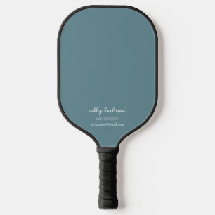 Modern Blue Monogram Name + Team Info Pickleball Paddle