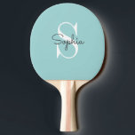 Modern Blue Monogram Personalised Name Ping Pong Paddle<br><div class="desc">Modern Blue Monogram Personalised Name Ping Pong Paddle .  You can change the colour or name you like... Custom Ping Pong Paddle.</div>