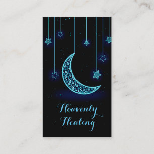Modern Blue Moon and Stars Business Card