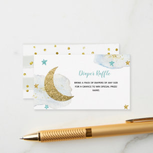 Modern Blue Moon Diaper Raffle Enclosure Card