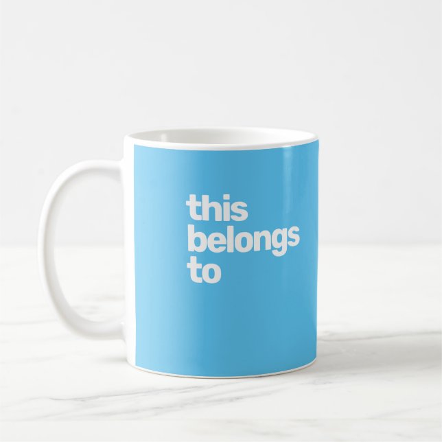 Modern Blue Mug – Custom Name Minimal Design (Left)