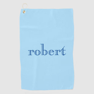 Modern Blue Name Trendy Ice Blue Golf Towel