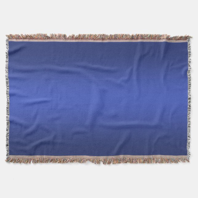 Modern blue navy gradient Watercolor galaxy  Throw Blanket (Front)