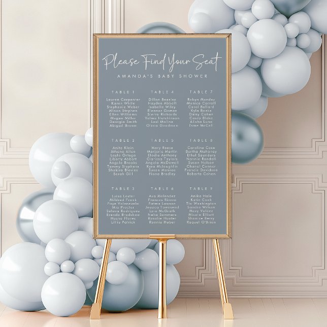 Modern Blue Oh Baby Simple Shower Seating Chart (Creator Uploaded)