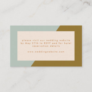 Modern Blue Olive Colour Block Wedding Enclosure Card