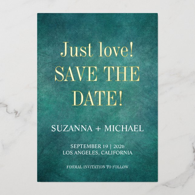 Modern blue, only love, save the date (Front)