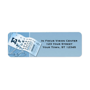 Modern Blue Optometrist Return Address Label