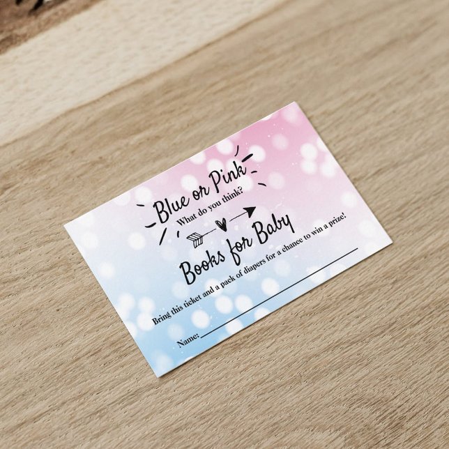 Modern Blue Or Pink? Gender Reveal Party Diaper Enclosure Card (Creator Uploaded)