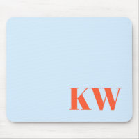 Modern Blue Orange Monogram Initials Personalised