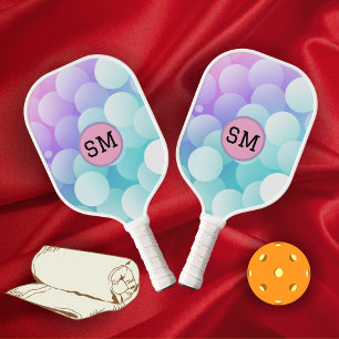 Modern Blue Pastel Abstract Personalized Mom Gift Pickleball Paddle