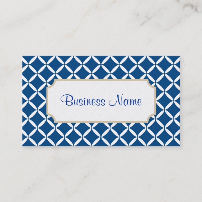Modern Blue Pattern  Business Card (Front)