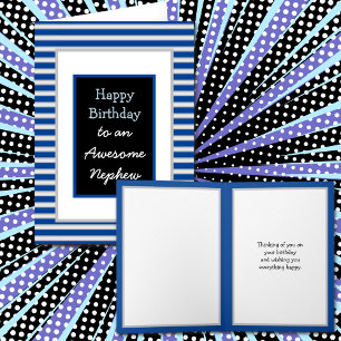 Modern Blue Personalised Happy Birthday Nephew Card