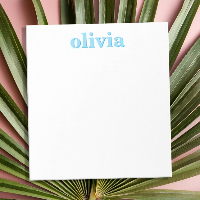 Modern Blue Personalised Name Notepad (Creator Uploaded)