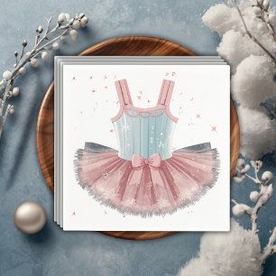 Modern Blue & Pink Tutu Glitter Baby Shower Napkin
