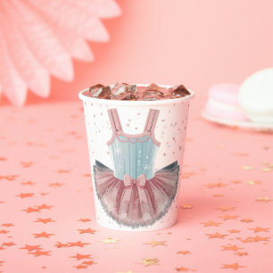 Modern Blue & Pink Tutu Glitter Baby Shower Paper Cups