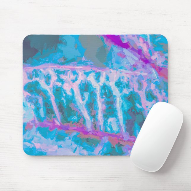 Modern Blue Pink White Abstract Watercolor Mouse Pad (With Mouse)