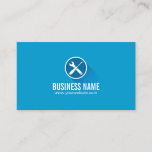 Modern Blue Plain Computer Repair Business Cards