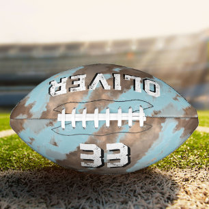 Modern Blue Player Name & Number Keepsake Football