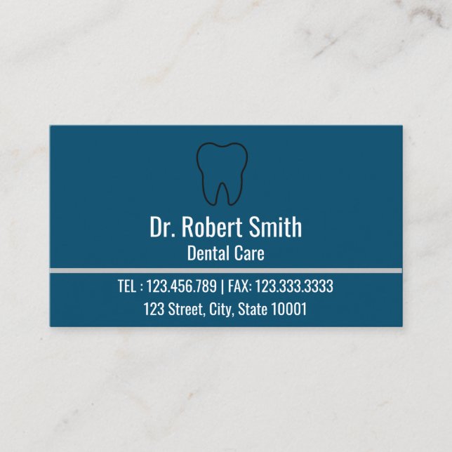 Modern Blue Professional Dentist Appointment Card (Front)