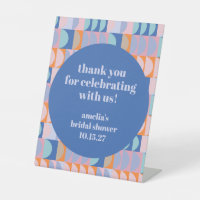 Modern Blue Purple Custom Bridal Shower Thank You