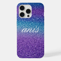 Modern blue purple glitter