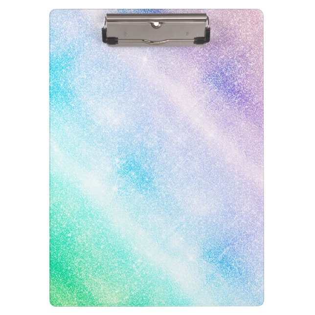 Modern Blue Purple Glitter Ombre Glam Design Clipboard (Front)